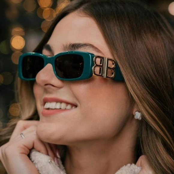 NEW BALENCIAGA SUNGLASSES BB0096S 006 GREEN WOMEN SUNGLASSES - Picture 9 of 13